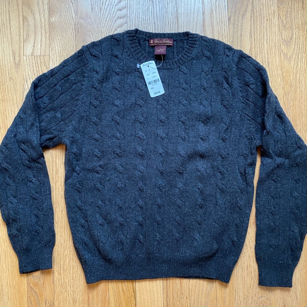 Brooks Brothers lambs wool sweater charcoal grey